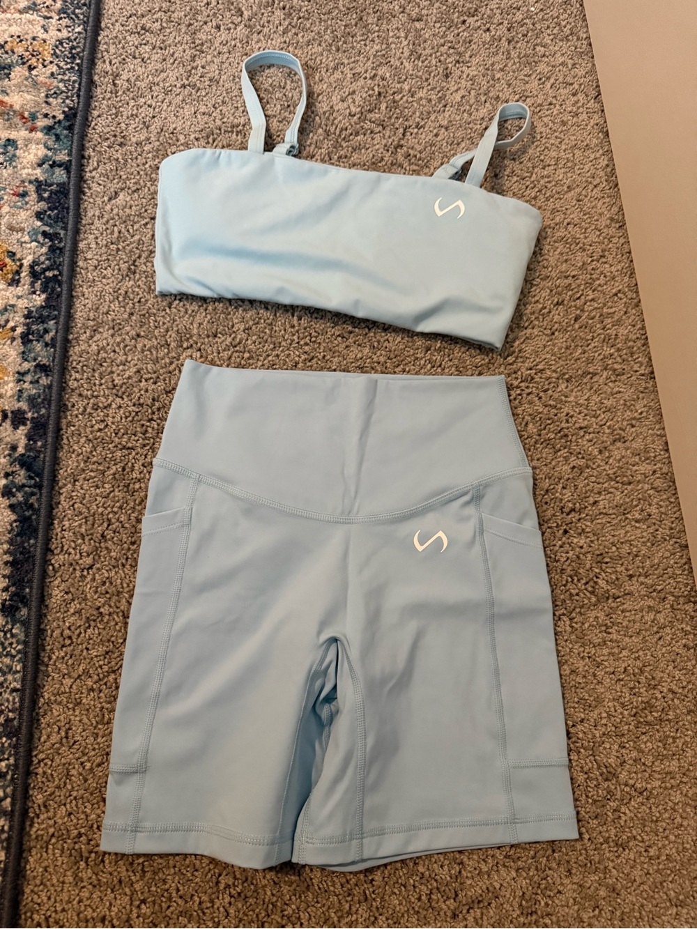 TLF sports bra and biker shorts set, Size S NWOT